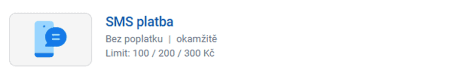 vyberte možnost SMS platba