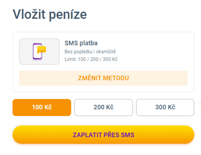 vyberte částku