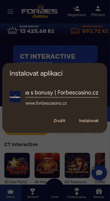 Klikněte na Instalovat
