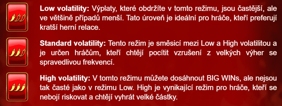 Nastavení volatility