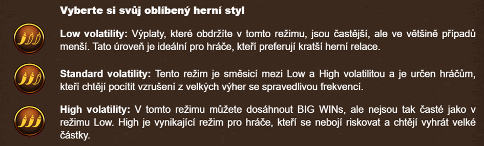 Nastavení volatility