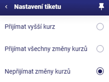 Nastavení tiketu