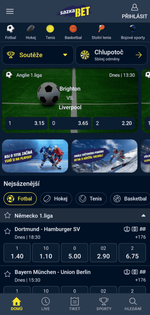 Mobilní aplikace SazkaBet
