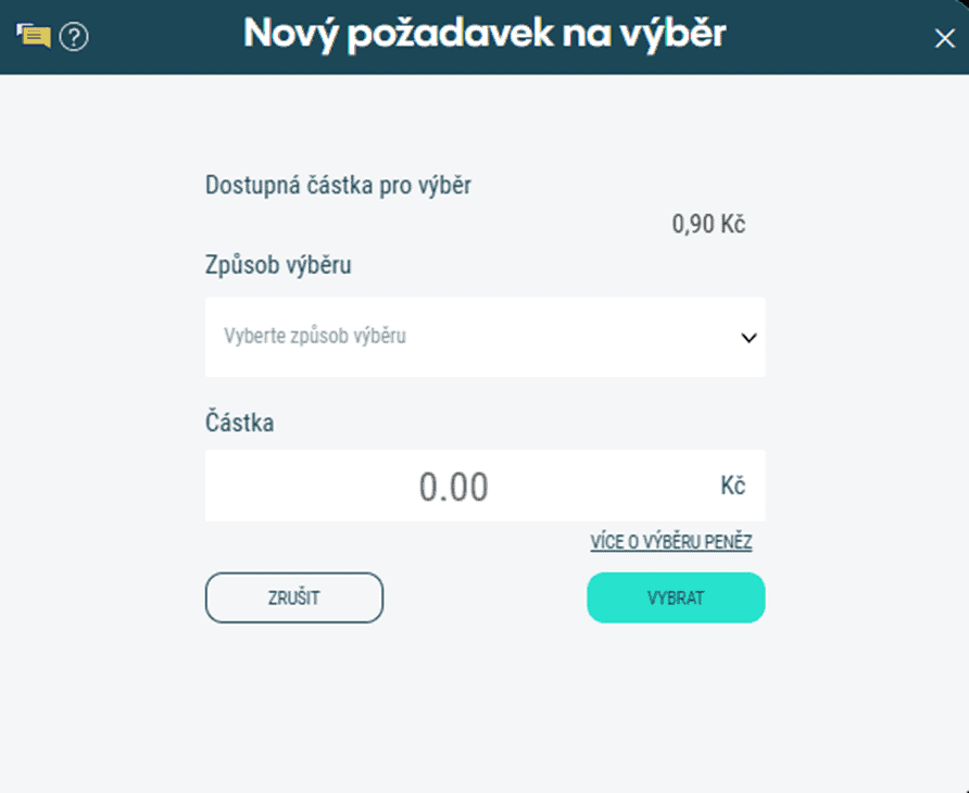 vyberte částku