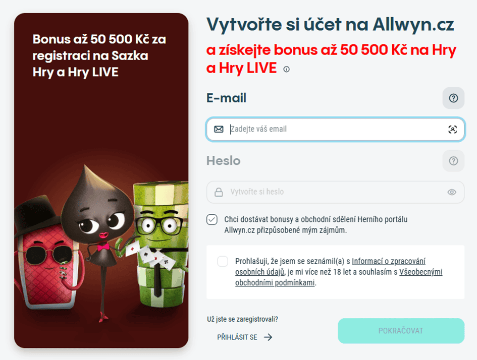 vyplňte údaje