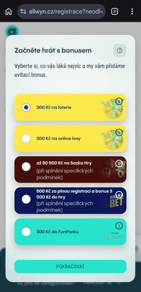 vyberte si bonus