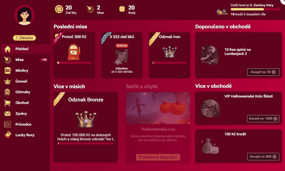 Hlavní stránka věrnostního programu