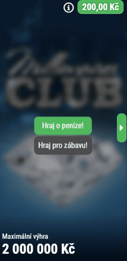 Millionaires Club demo režim