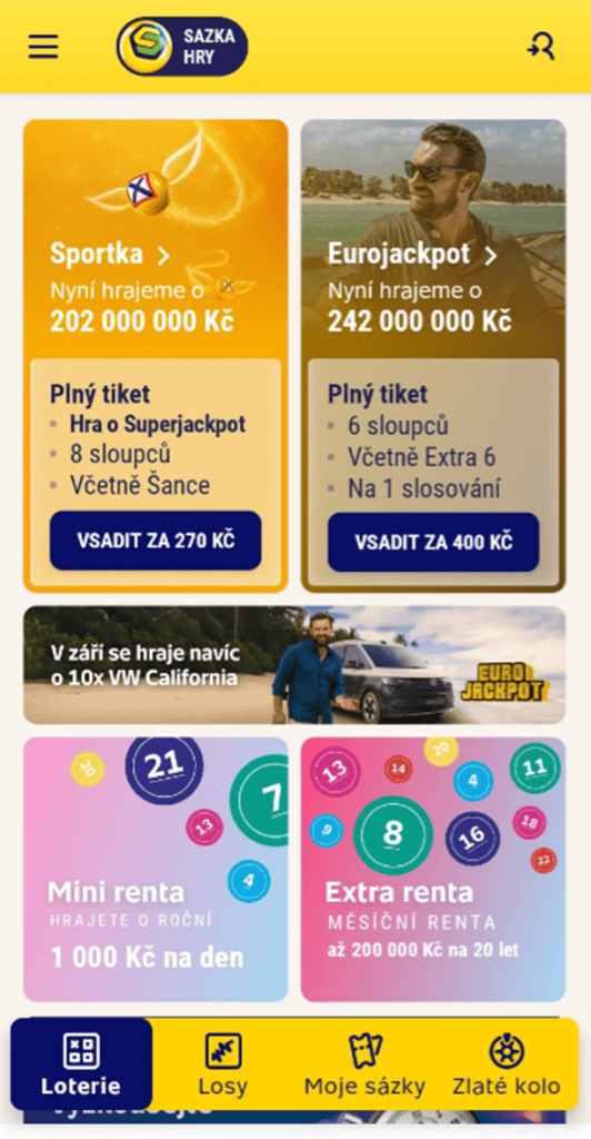 Mobilní aplikace Allwyn Online