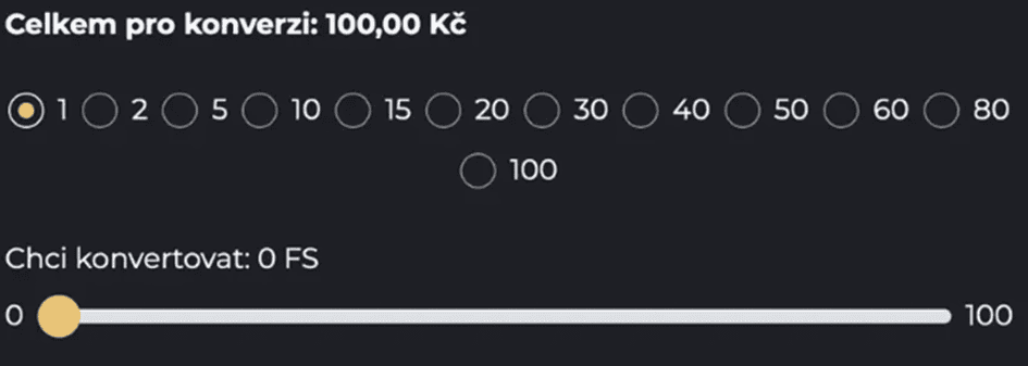vyberte počet free spinů