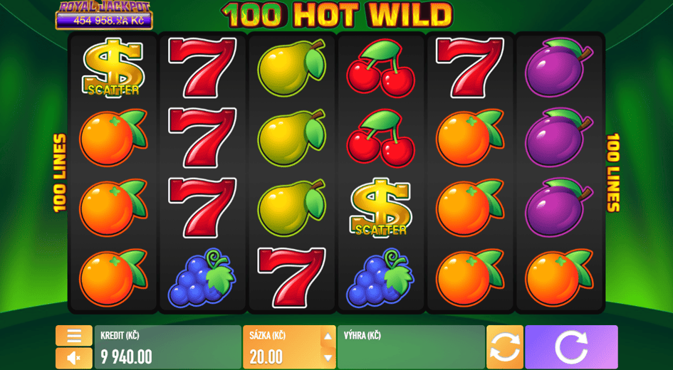 Scatter symboly ve hře 100 Hot Wild