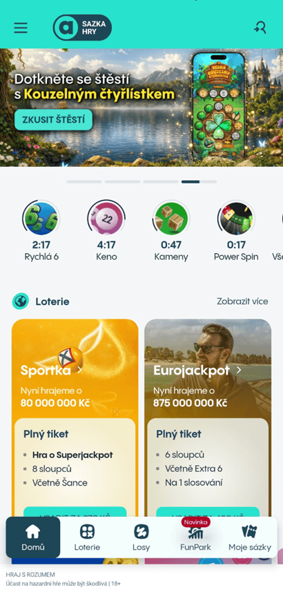 Mobilní aplikace Allwyn Online