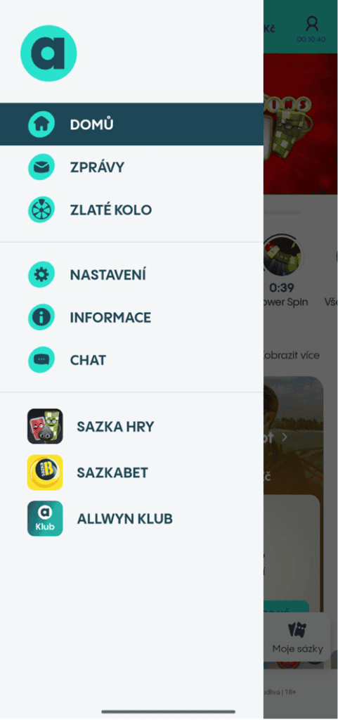 Stažení dalších aplikací Allwyn