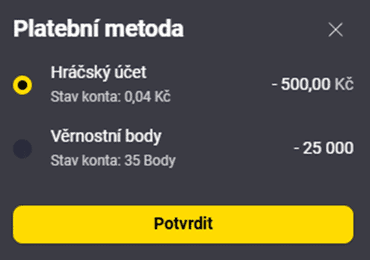 Hodnota věrnostních bodů v Kč