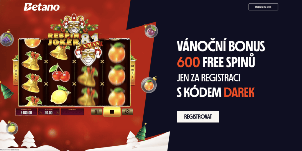 600 free spinů od Betana