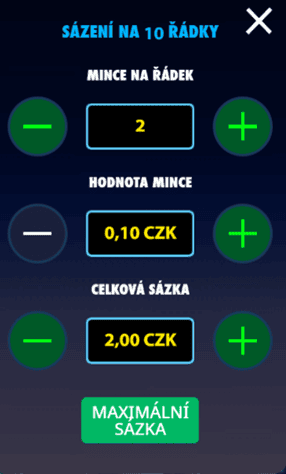 Nastavení sázky