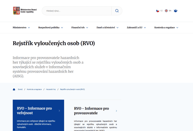 přejděte na stránky ministerstva