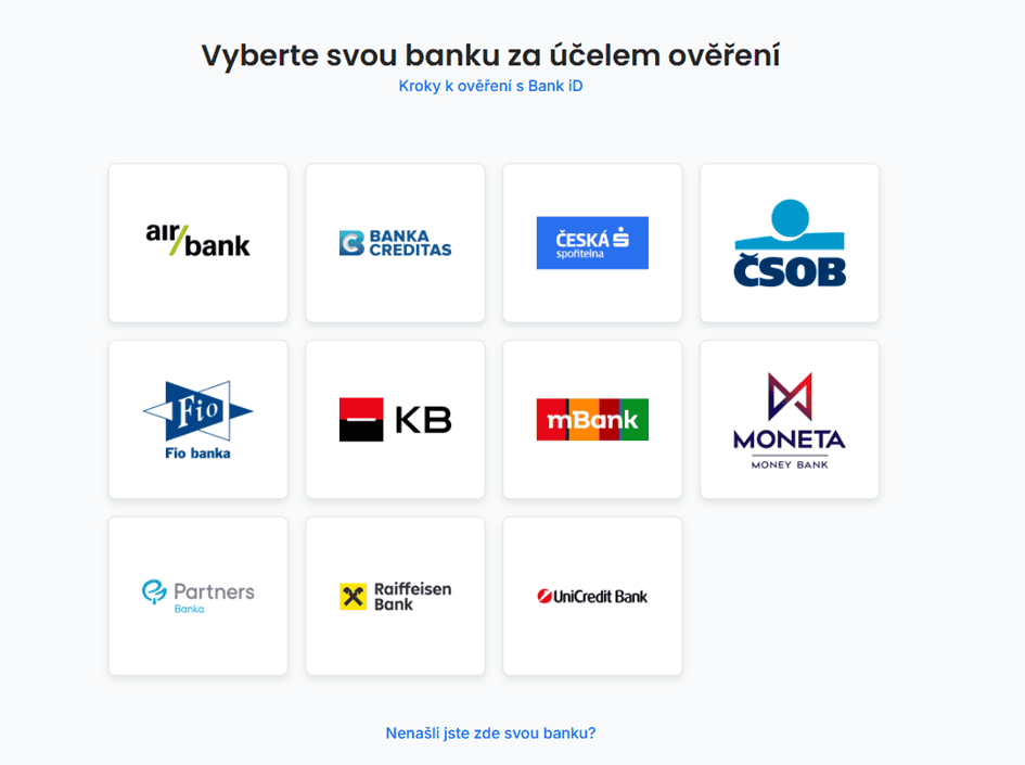 Vyberte svou banku