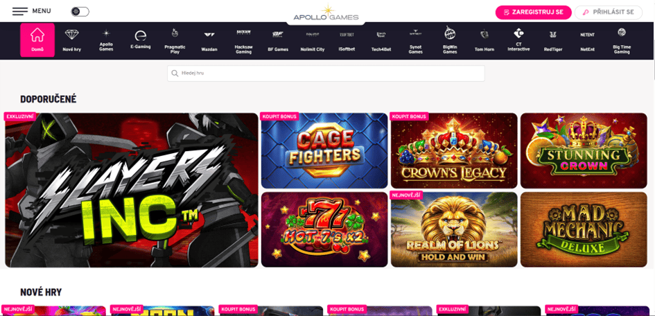 Přejděte na web Apollo Games