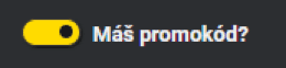 Přesuňte posuvník „Máš promokód?“ doprava