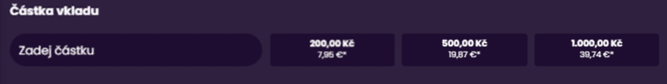zvolte částku