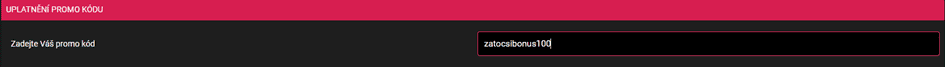 Zadejte promo kód