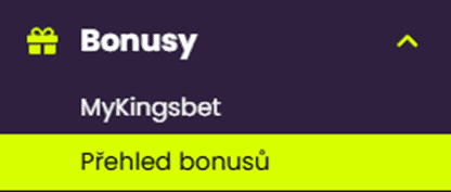 vyberte možnost Přehled bonusů