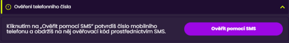 Ověření telefonního čísla