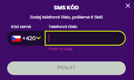 Zadejte telefonní číslo