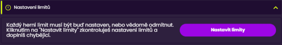 Nastavení herních limitů