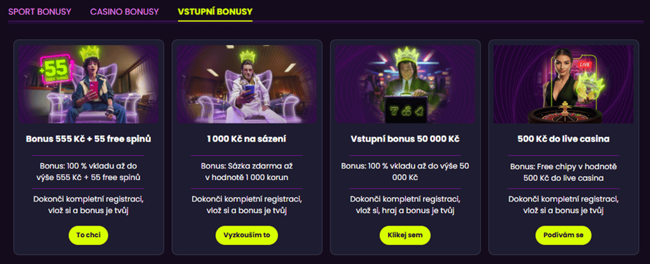 Uvítací bonusy