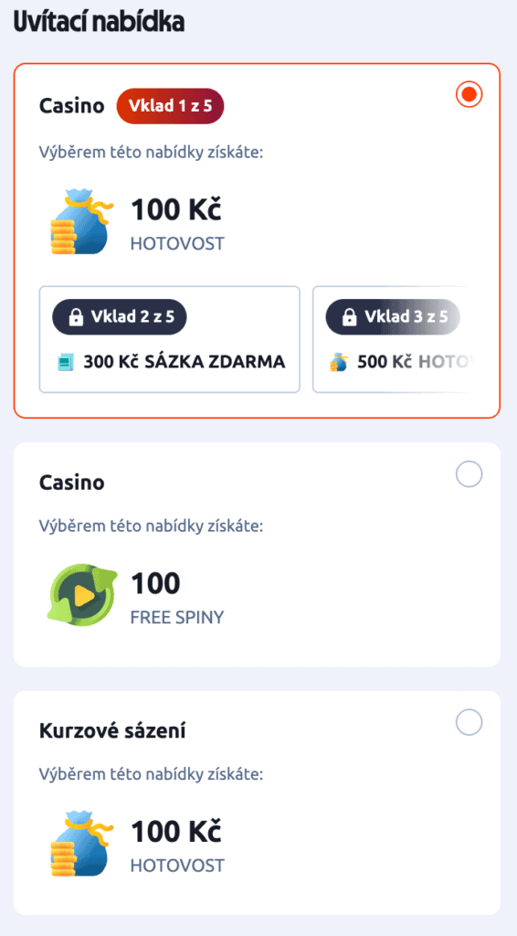 Uvítací nabídka
