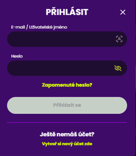 přihlašovací formulář