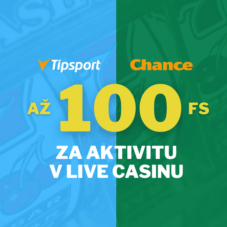 Tipsport a Chance Vegas přináší 100 volných toček za aktivitu v live casinu!