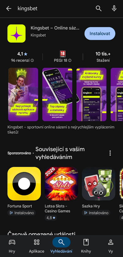 vyhledejte aplikaci