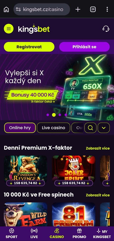 Online casino v aplikaci není