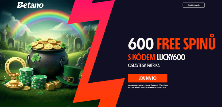 600 free spinů jen za registraci