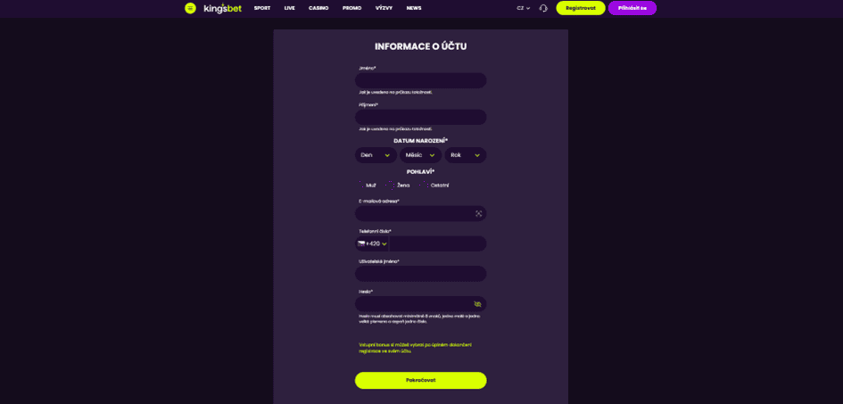 Registrační proces