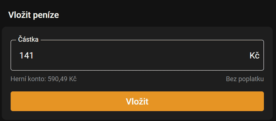 zadejte částku