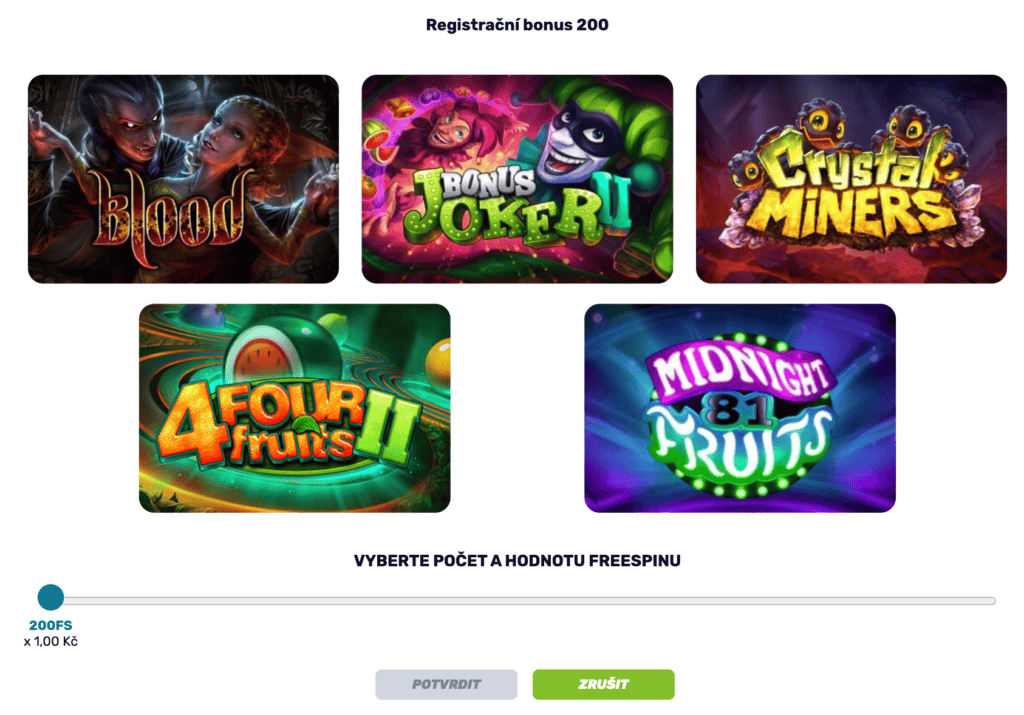 Nabízené hry pro využití free spinů