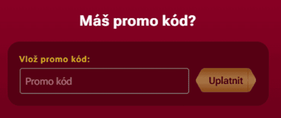 Pole pro zadání promo kódu