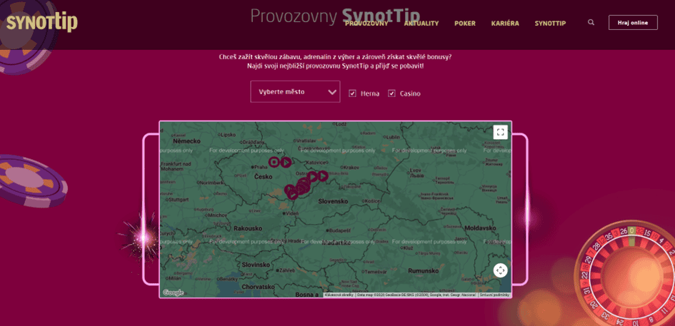 Pobočky Synot Tipu