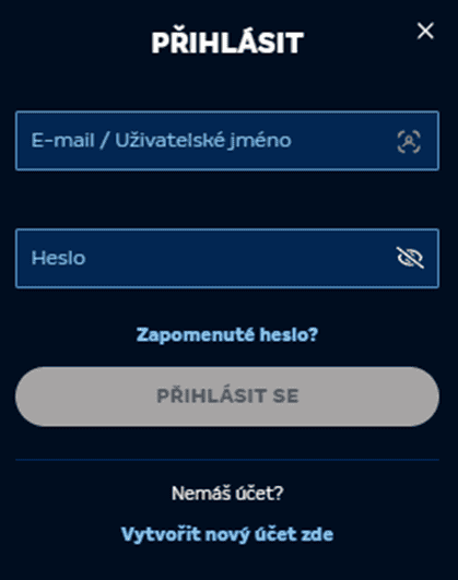 Přihlášení do účtu