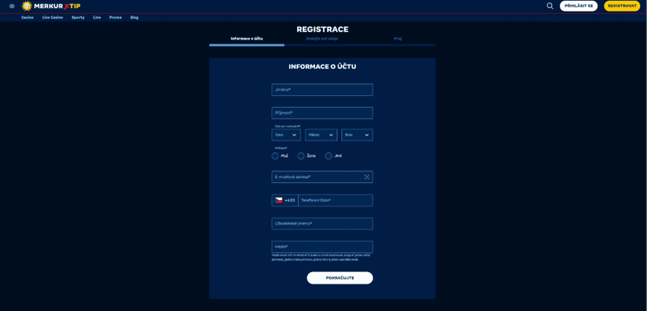 Registrační proces
