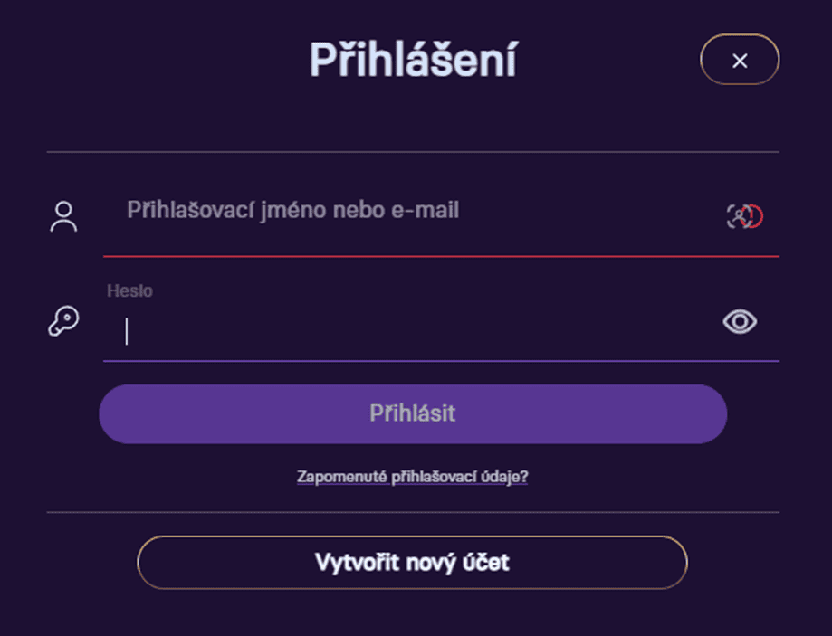 Přihlášení do casina