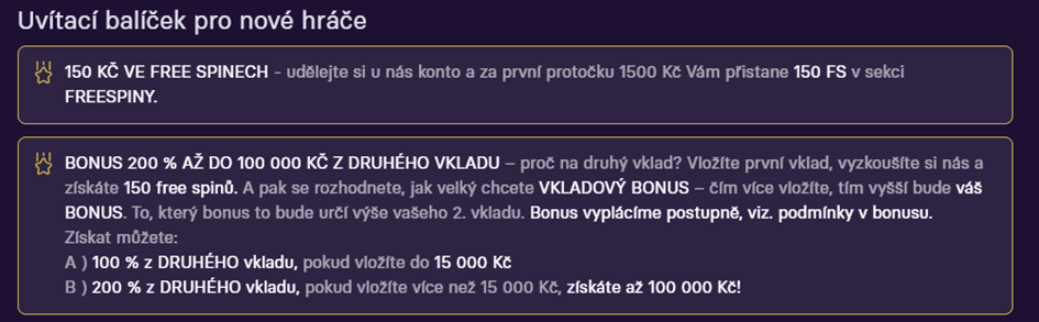 Bonusy pro nové hráče