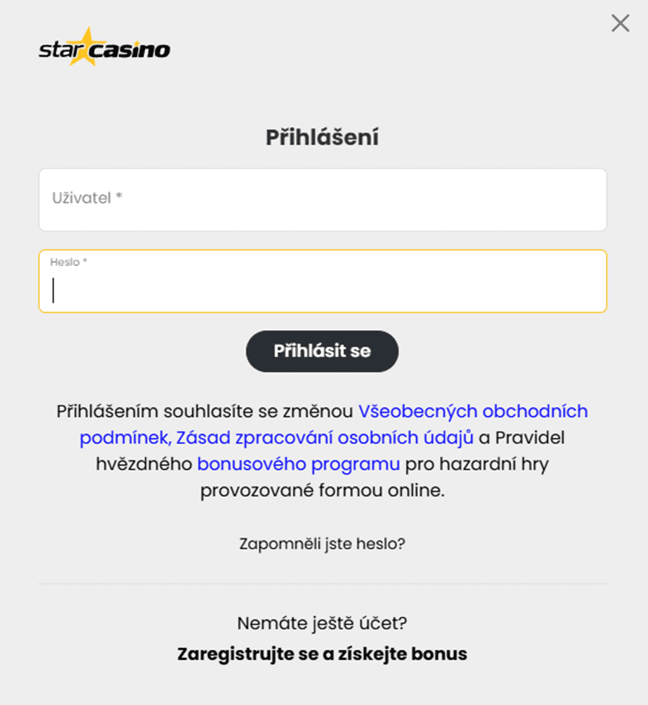 Možnosti přihlášení do casina