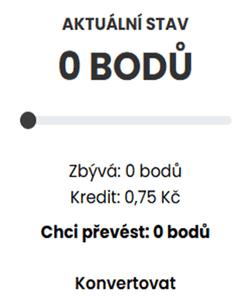 Stav věrnostních bodů