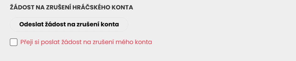 Žádost o zrušení účtu