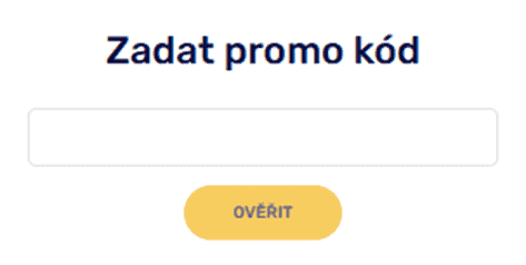 Pole pro zadání promo kódu